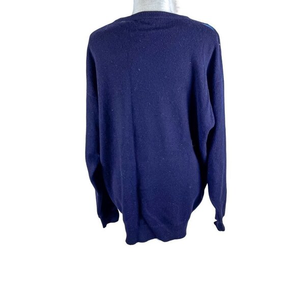 Pringle Sport Scotland Blue Argyle 100% Lambswool Luxury Knitwear Golf Sweater L - Picture 2 of 9